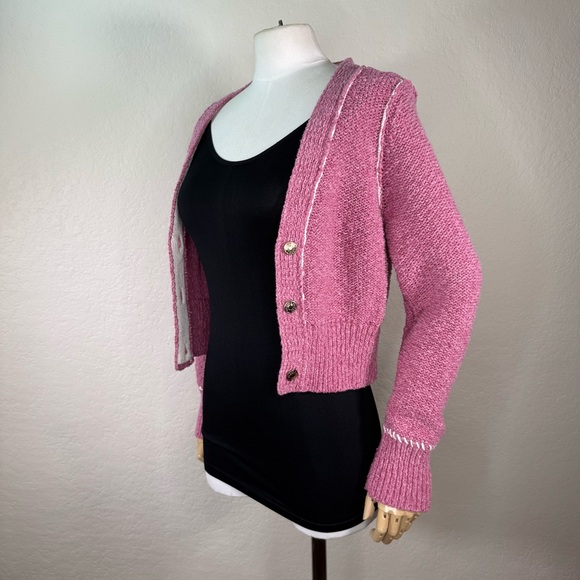 Pilcro Yin Yang Icon Heart Urban Outfitters Cropped Cardigan Sweater Size Medium - Picture 5 of 16